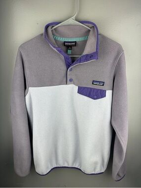 Patagonia Two-Tone Fleece Pullover in Lavender and Purple Synchilla